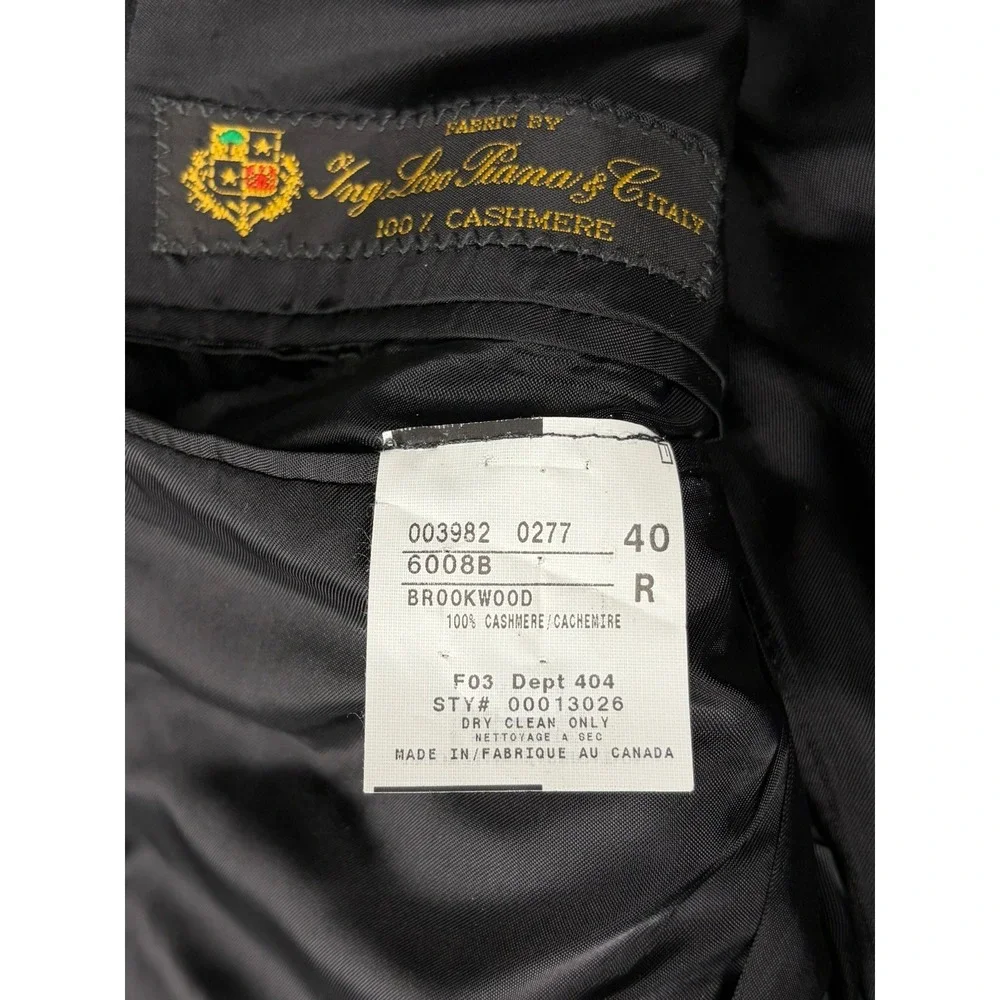 Brooks Brothers Loro Piana 100% Cashmere Blazer Sport Coat Mens Black 2-Button